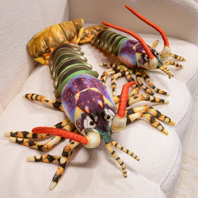 Colorful Lobster Plush Toy Stuffed Throw Pillow - Lifelike Design Creative Home Decor Funny Christmas Gift Vivid Lobster Theme