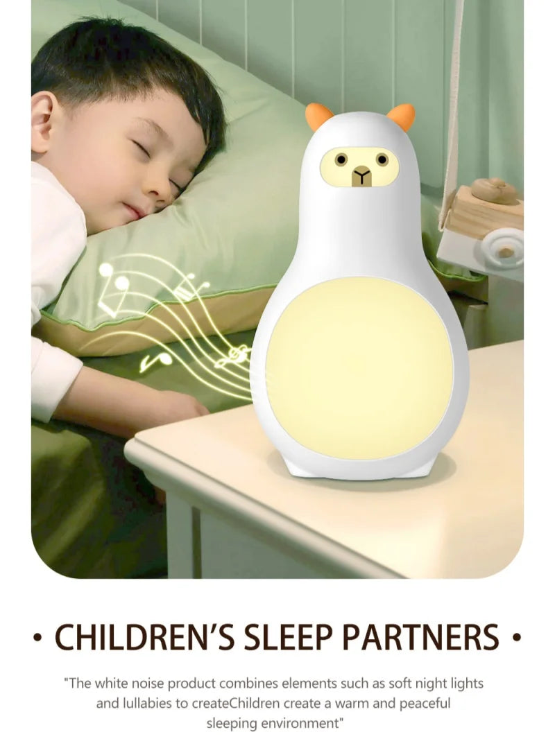White Noise Machine M9 Portable Sleep Aid with Night Light and 24 Types of Music Cute Appearance Intelligent Sleep Monitor