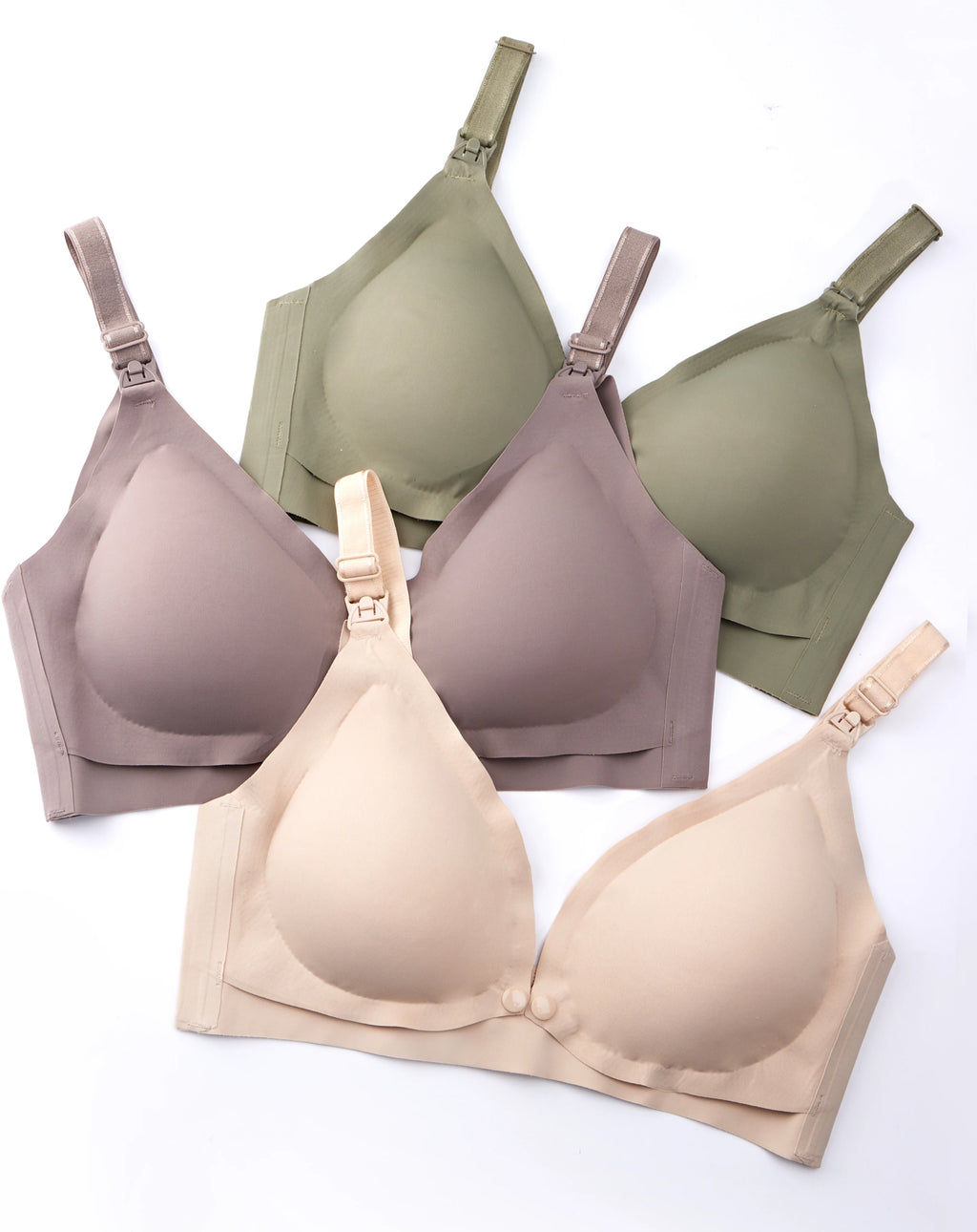 Pregnant Women Front Open Buckle Feeding Bra Solid Color Maternity Nursing Bra with Removable Pads