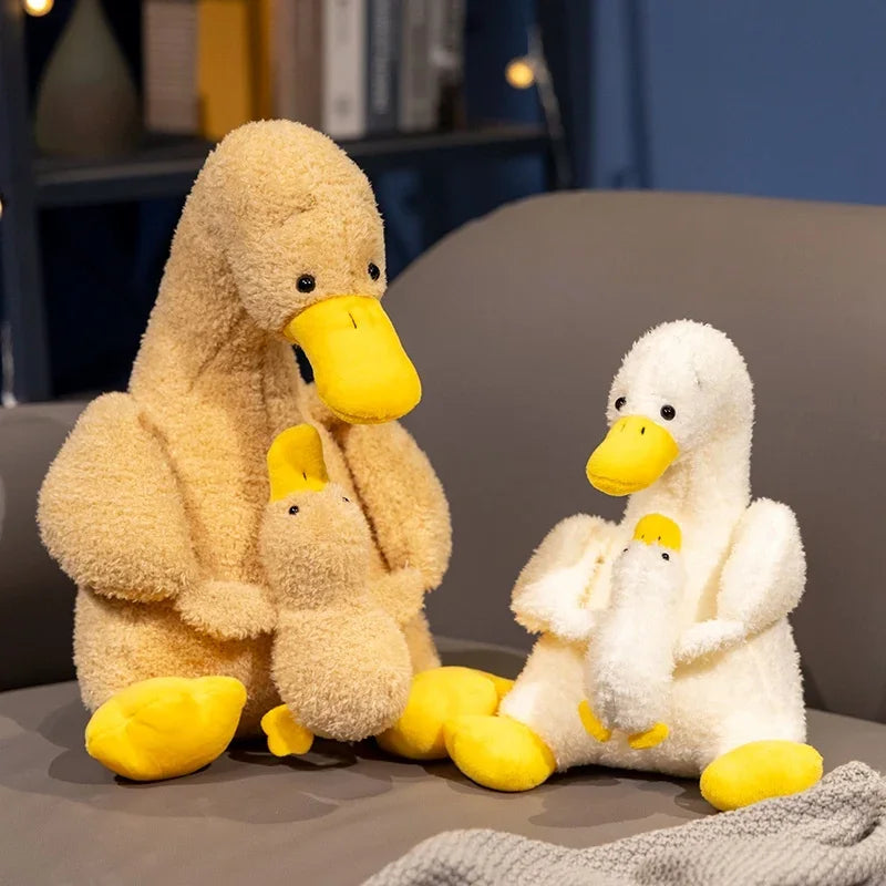 Stuffed Animals Mother and Son Duck Plush Toys Sleeping Lifelike Goose Simulation Duck Plush Doll Kawaii Cartoon