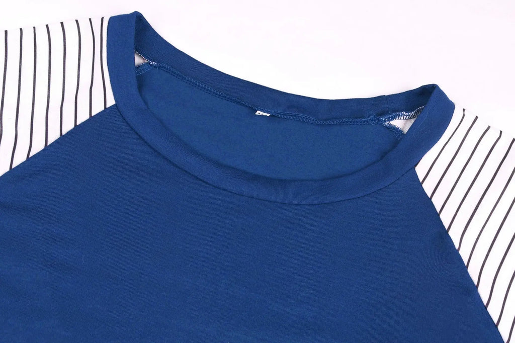 Women Maternity Long Sleeve Nursing Patchwork Color Tops Breastfeeding Blouse