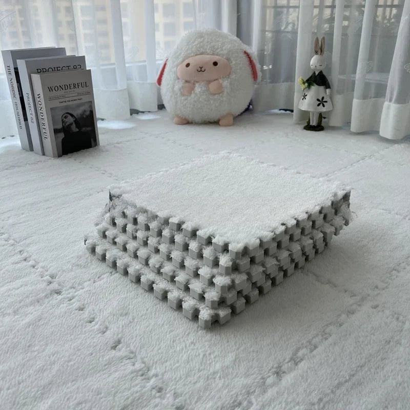 BrandName Baby Plush Activity Play Mat EVA Foam Non Slip Waterproof Puzzle Stitching Mat 30x30cm Model PT301