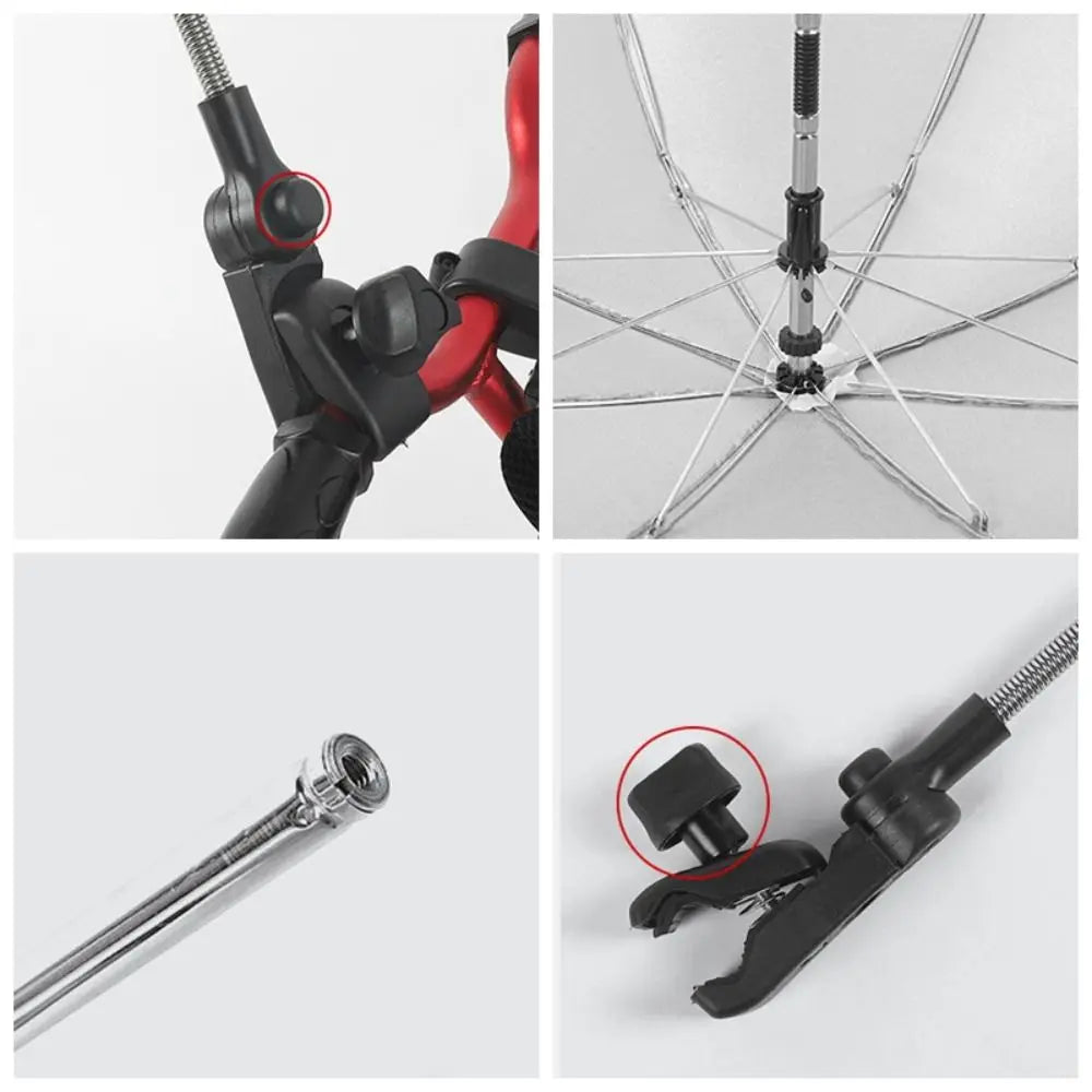 360° Baby Stroller Folding Umbrella UV Sun Rain Protection Sunshade Baby Pram Parasol Adjustable Outdoor Pushchair Canopy