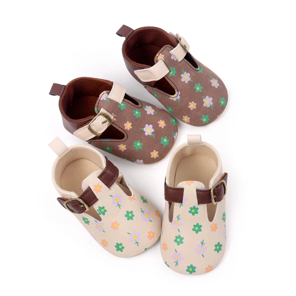 2025 Hot Selling Sping And Autumn Baby Girl's Pre-walking Casual Beautiful Toddler Shoes For 0-18M With Flower And TPR Sole