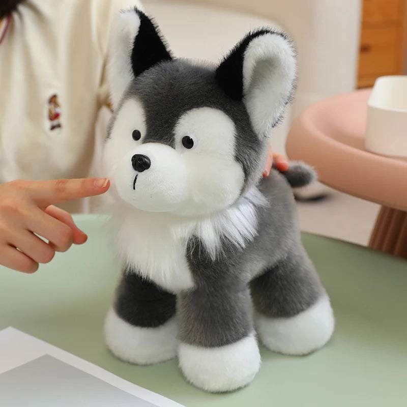 25cm High Quality Lifelike Pet Dog Plush Toys Stuffed Handmade Schnauzer Husky Golden Retriever Doll Soft Hugging Puppy Doll