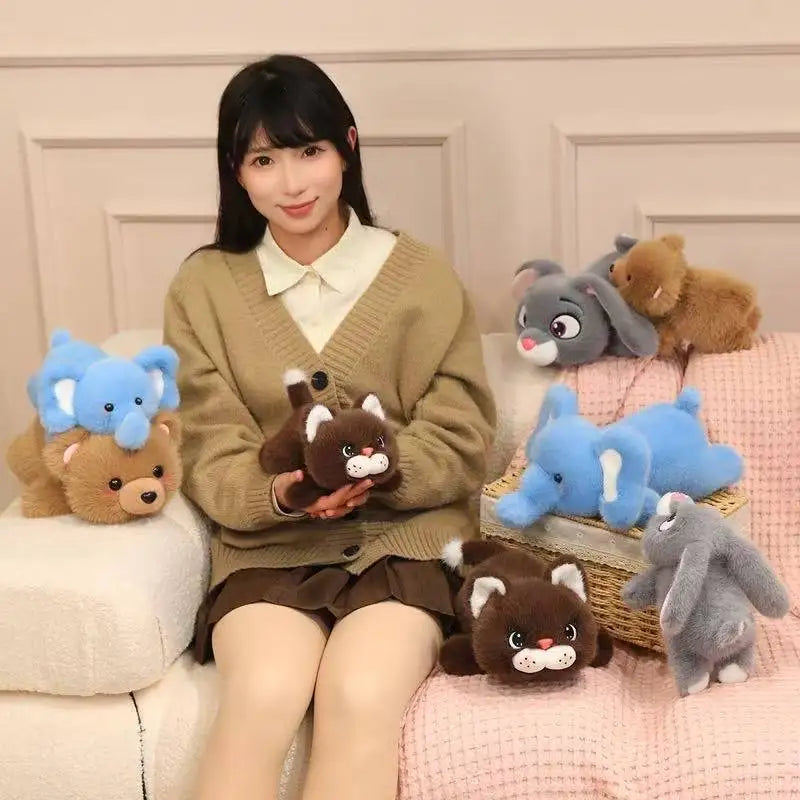 Companion Latest Lying Rabbit Red Panda Baby Elephant Doll Kawaii Stuffed Plush Toy Cartoon Anime Cute Pillow Kids Birthday Gift