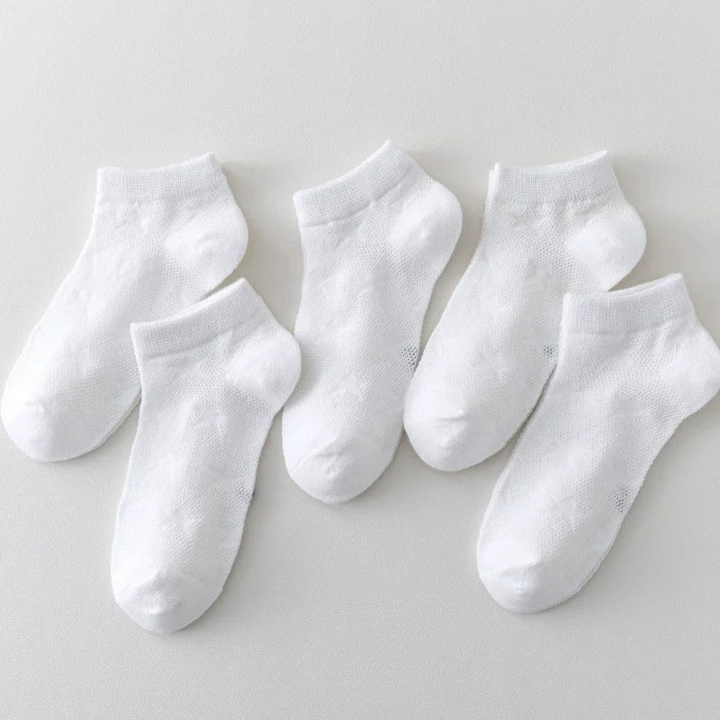 5 Pairs/lot 0-12Y Children Ultrathin Mesh Socks Baby Boys Girls Summer Cute Cotton Breathable Thin Soft Boat Socks Kids Socks