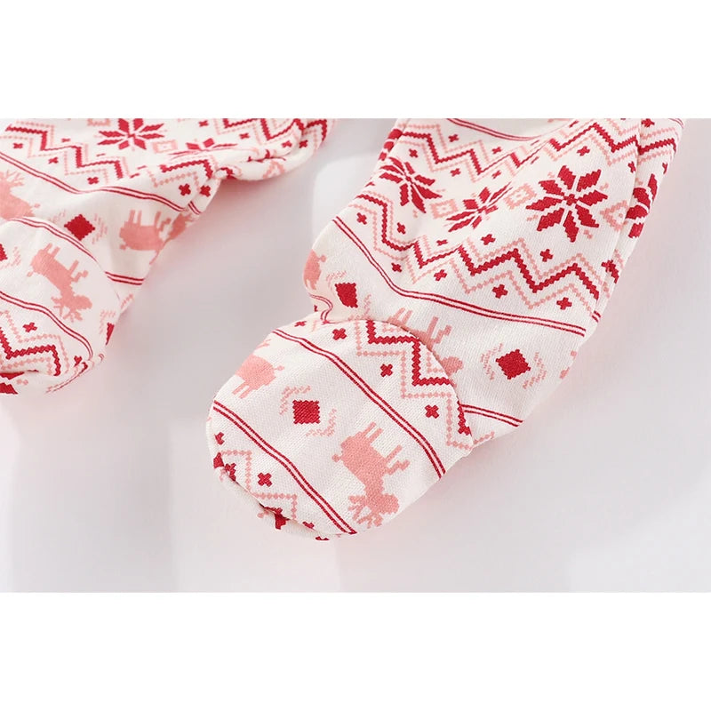 Fashion Christmas Cute Newborn Long Sleeve Bodysuits+Pants+Headband Baby Clothing Set Infant Gift