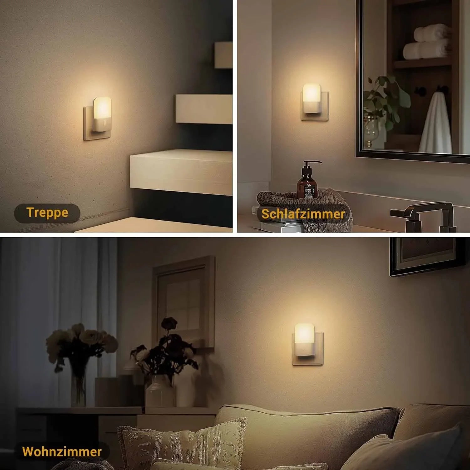 Dimmable, with On Off Switch Led Night Light Plug in Night Lights Plug into Wall, Automatic Dusk to Dawn, 0.5W, 2700K Soft Warm
