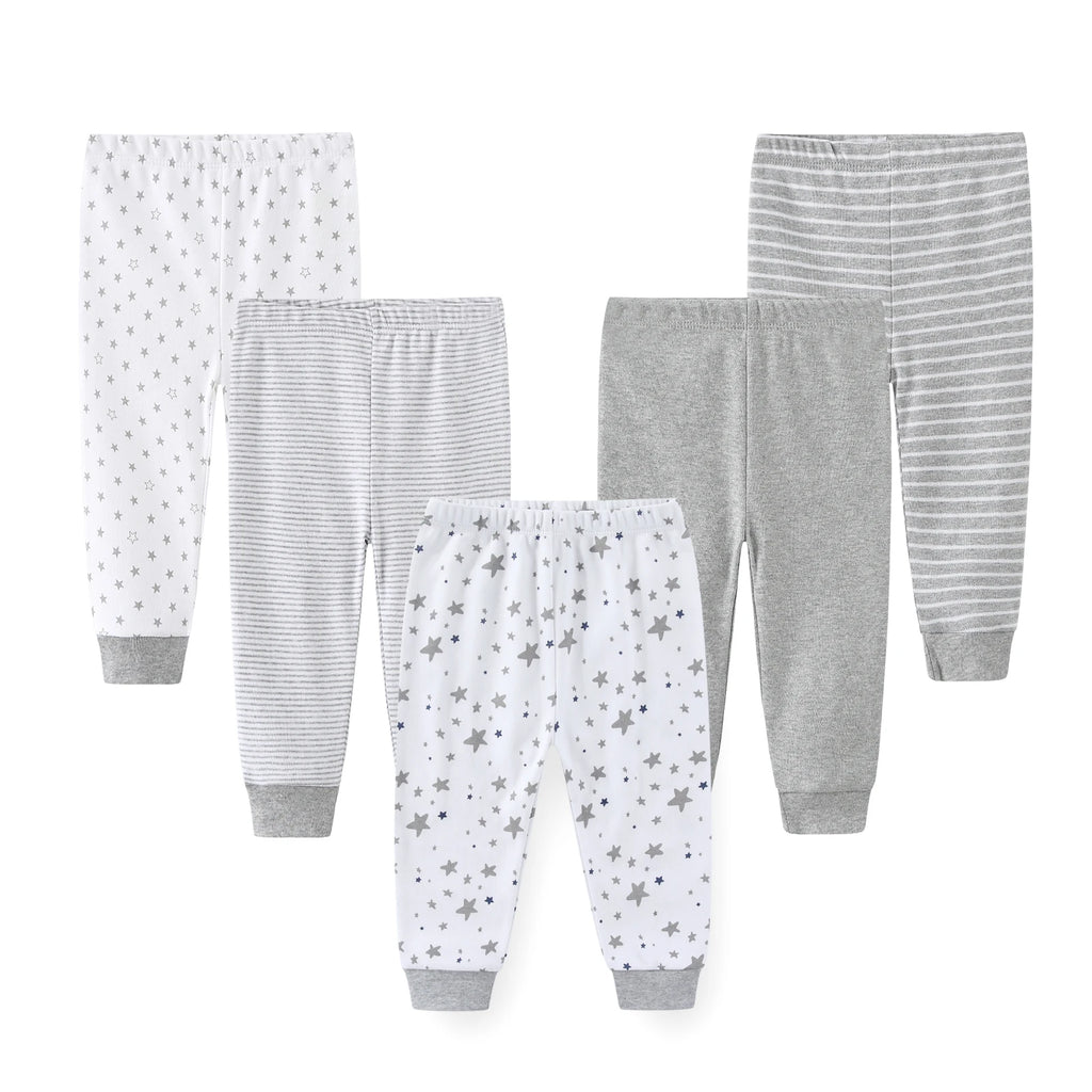 5-Pack Simple Baby Unisex Trousers Four Seasons Newborn Boys Girls Long Pants 0-12 Months Infant Clothes