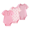 3-Piece Summer Baby Girl Bodysuits Cartoon Newborn Soft Cute Infant Onesies Clothes