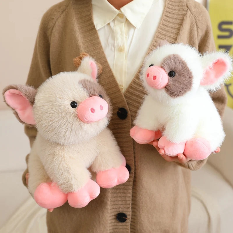 Cute Sitting Animals miniature fragrant pig Cat Soft Plush Dolls Stuffed Lifelike piglet Plushie Baby Toys Gifts For Children