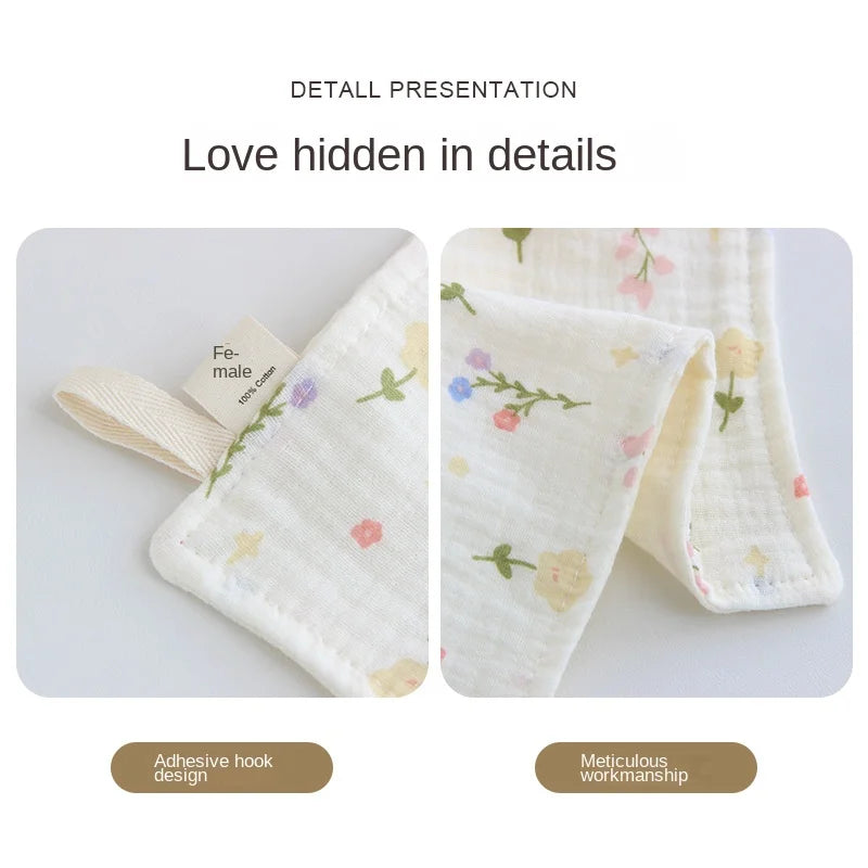4 Layer Cotton Gauze Baby Face Towel Muslin Squares Baby Saliva Towel for Newborn Washcloth Handkerchief Absorbent Face Towel