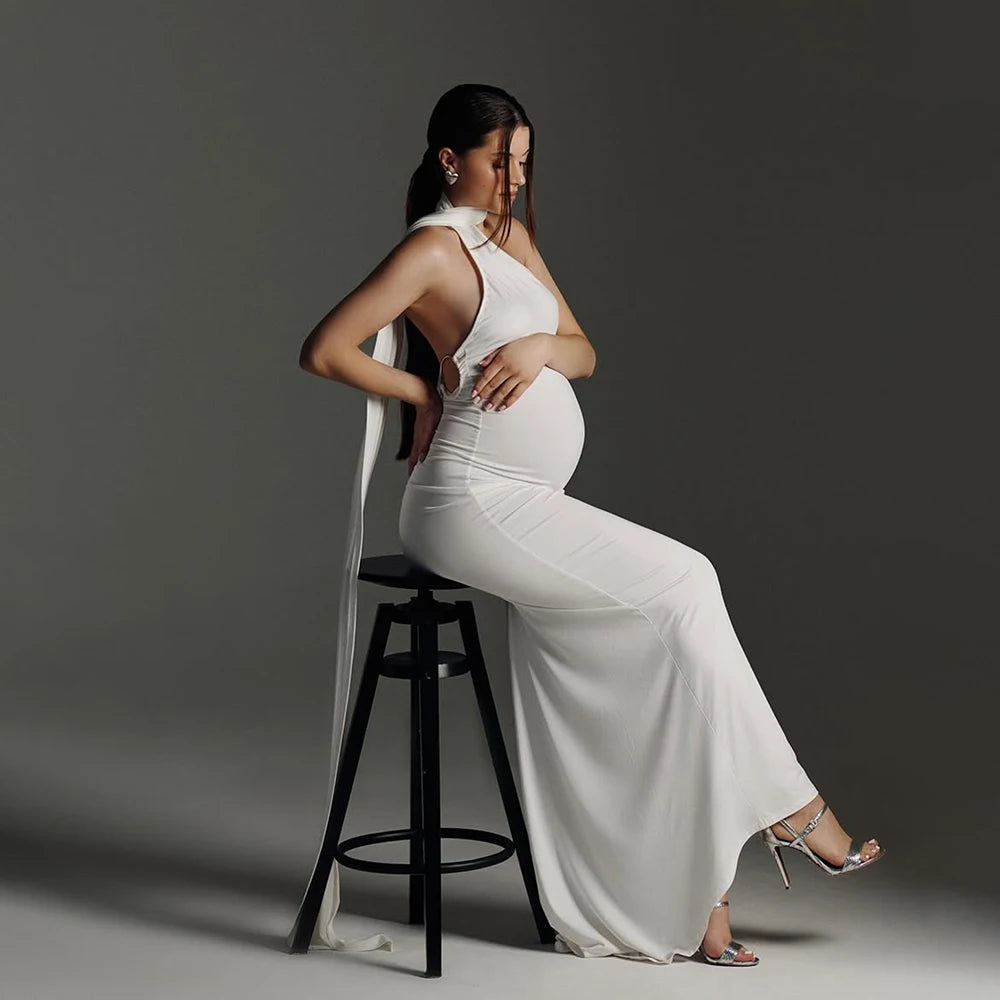 Maternity Backless Sexy Bodycon Sleeveless Long Dress Formal Pregnant Women Gown for Photoshoot Baby Shower
