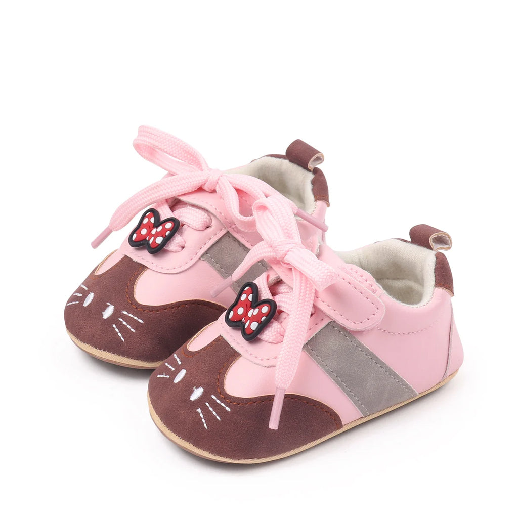 New Design Baby Girls First Walking Toddler Shoes Spring And Autumn Baby Indoor Outdoor Sneaker With High Quality PU Leather