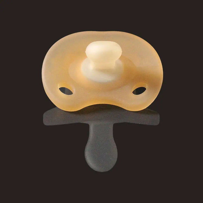 Baby Silicone Pacifiers Flat Nighttime Round day Soft Breathable Frosted Brown Transparent Soother 100% BPA Free Safe Silicone