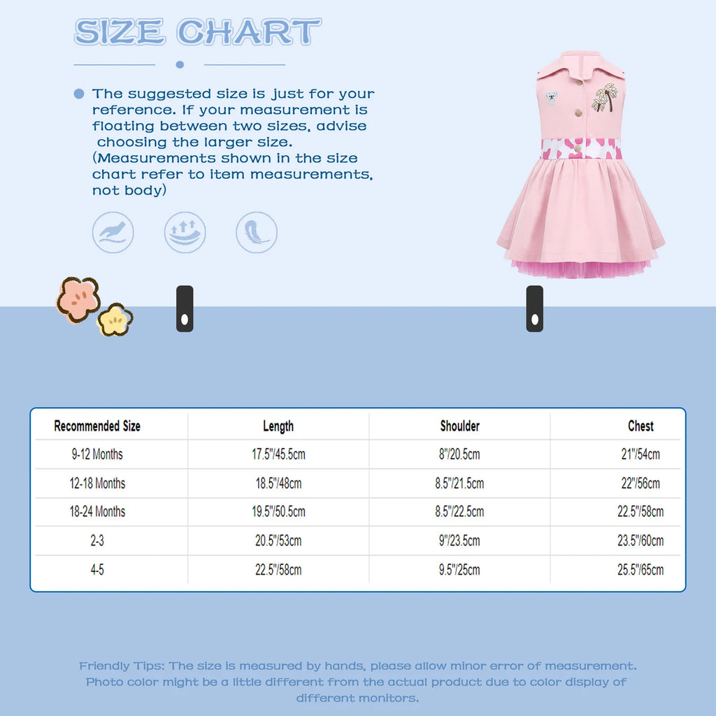 Toddler Baby Girls Zookeeper Suit Sleeveless Cute Animal Embroidery Tulle Dress Birthday Party Cake Smash Zoo Keeper Outfits