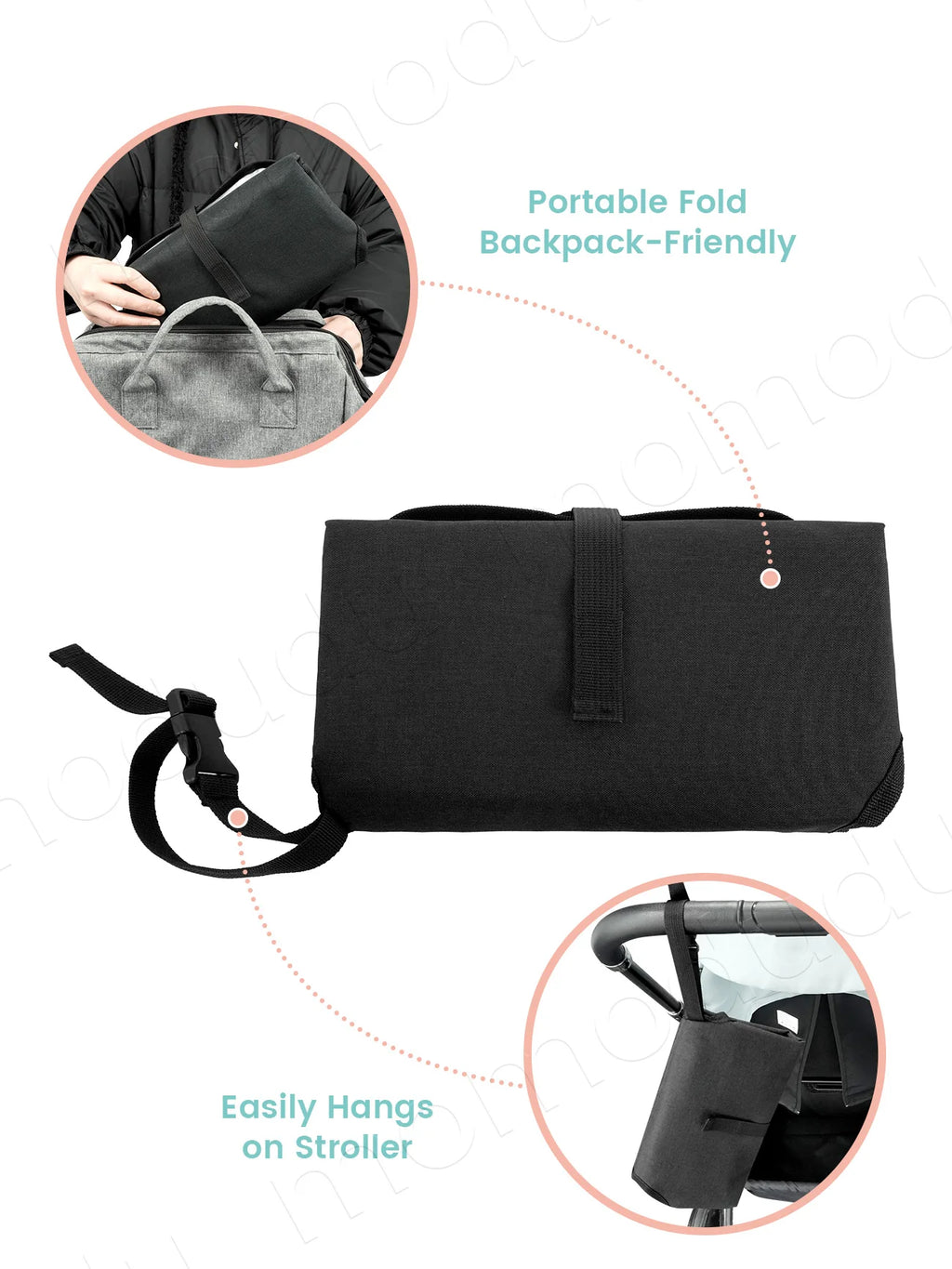 Portable Diaper Changing Pad Portable Baby Changing Pad with Pockets Waterproof Travel Diaper Changing Station Kit Baby Gifts