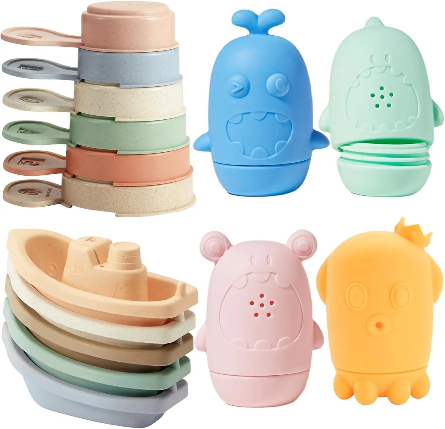 Bath Toys for Kids Ocean Series Bathtub Toys Silicone Bath Toys for Babies Silicone Sprinkler Bathtub Animal Toy