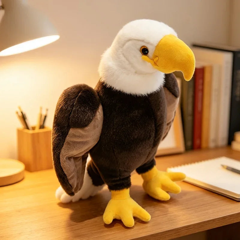 Lifelike American Eagle Owl Plush Toys Soft Stuffed Animals RealLife Bird Dolls Home Decor for Kids Children Boys Birthday Gifts