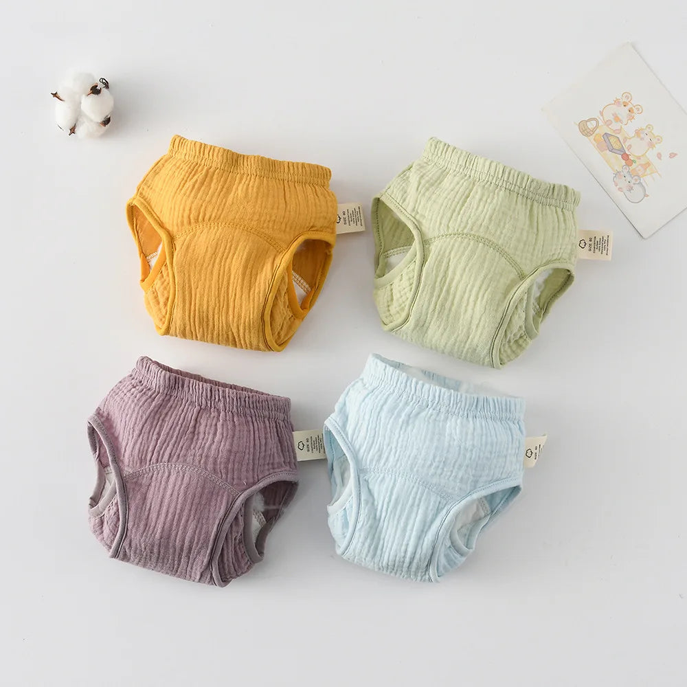 Breathable Baby Training Pants Waterproof Diapers Cotton Gauze Washable Nappies for Toddler Children Toilet Training Study Pants