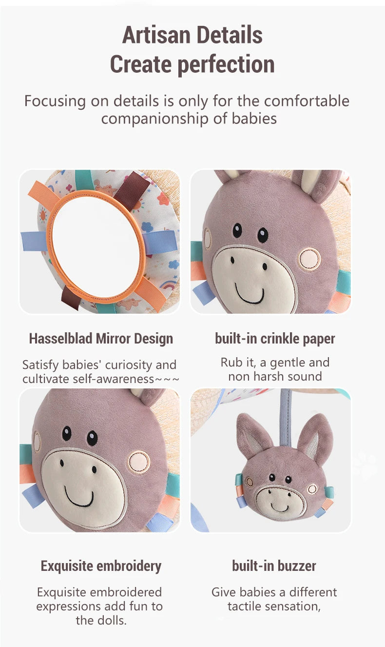 Double-Sided Tummy Time Pillow Baby Sensory Toys Soft Cushion for 0-18 Months Newborn Infant Crawling Training Montessori Gifts