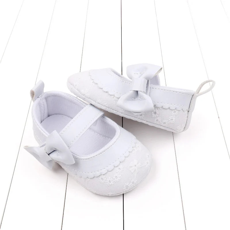 2025 Fashion Baby Shoes Soft Cotton and PU Newborn Toddler Prewalking Sneaker Cute Butterful Bow For 0-18M Baby Princess Shoes