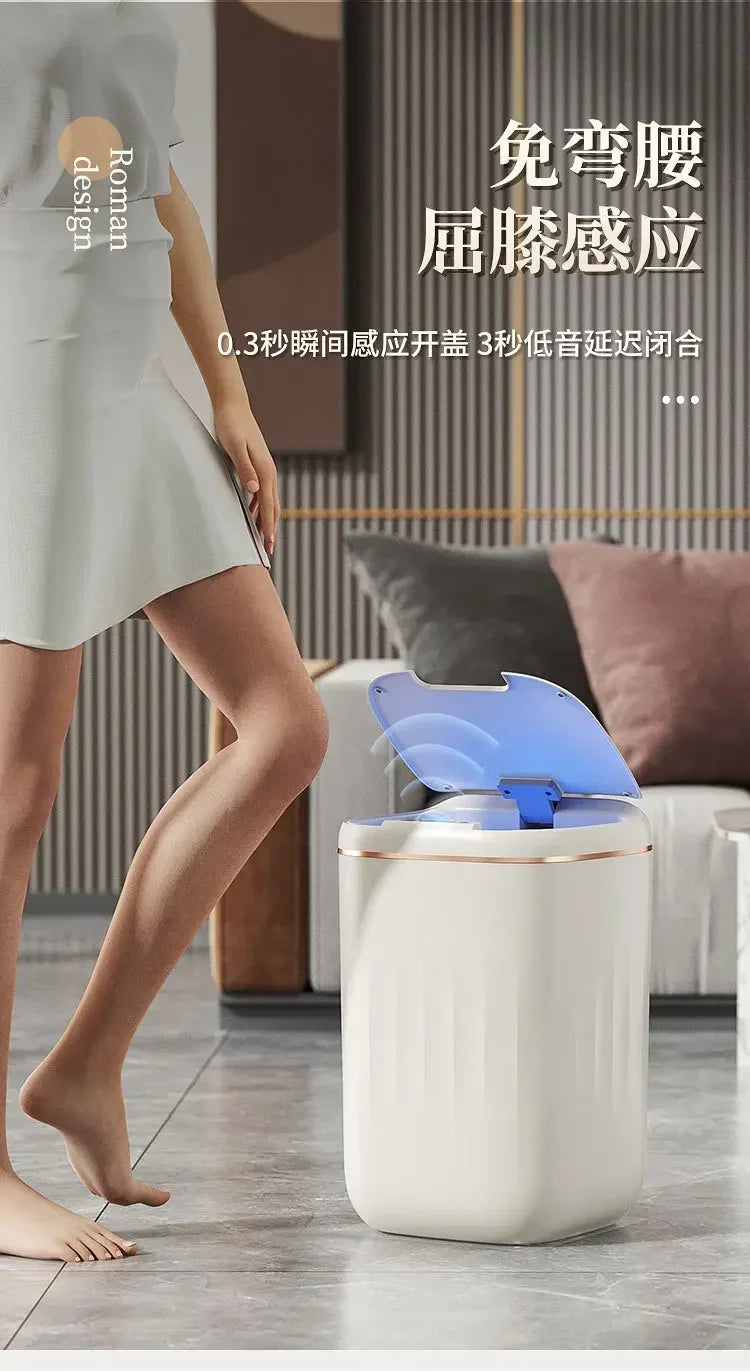 20L Smart Trash Can with Lid Waterproof Large-capacity Trash Bin Rechargable Automatic Garbage Can Fo Kitchen Bedroo Wastebasket