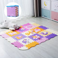 25Pcs/set Square Interlocking Puzzle Floor Mat Foam Play Mat with Fence for Kids