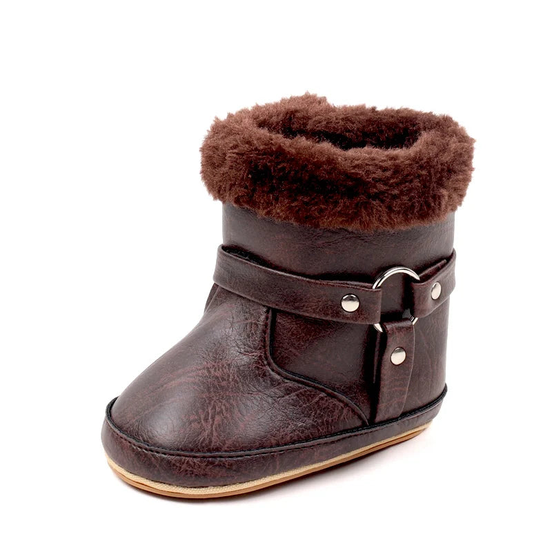 Hot Selling Winter Baby Boy And Girl Pre Walking Toddler Shoes Fashion Design Fleece-lined For 0-18M Baby Winter Cotton Boots