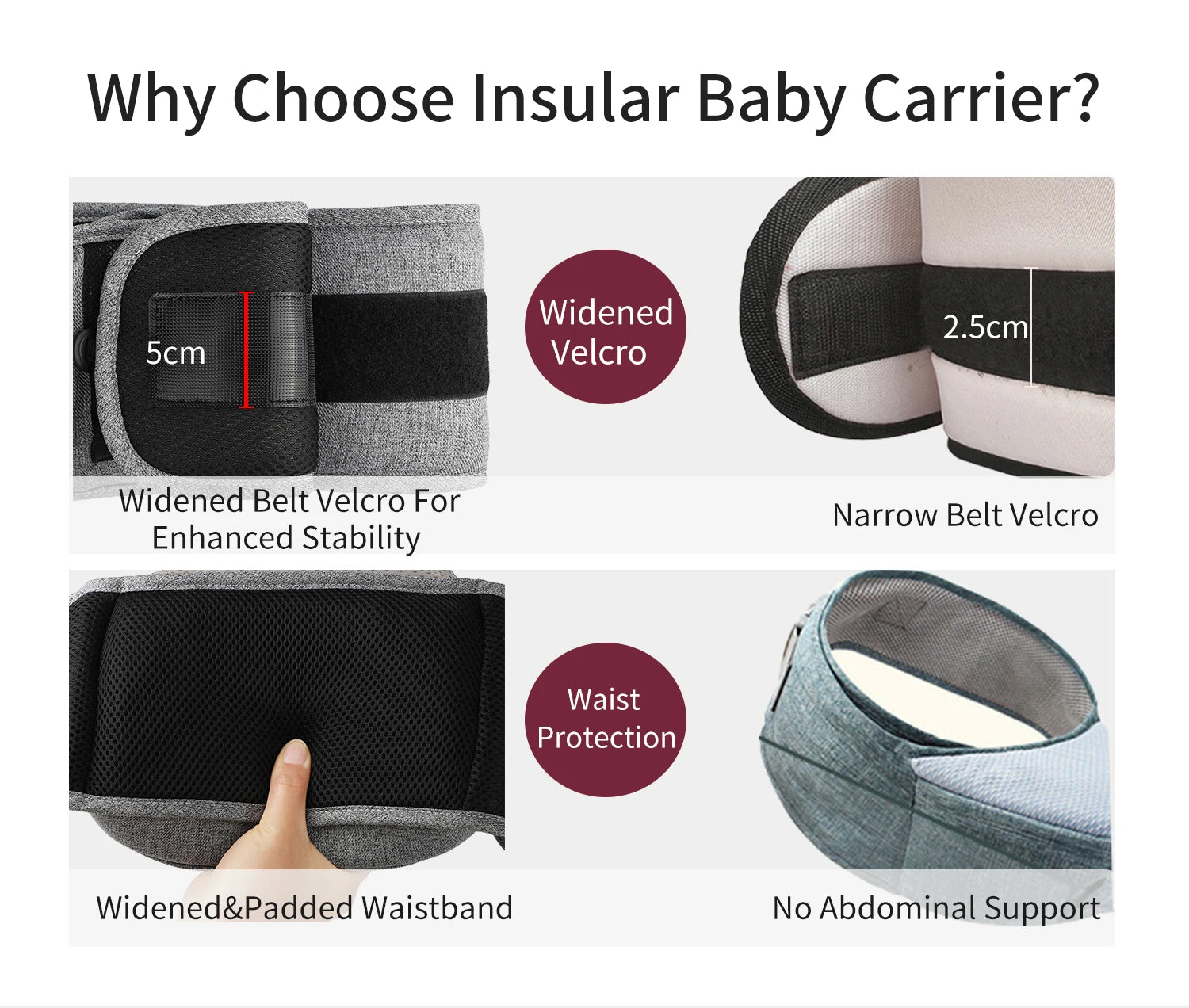 Fashion Baby Waist For 0-2Y Stool Front Hold Type Kids Carrier Widened Single Stool Infant Belt Hugging Support Multi-functional
