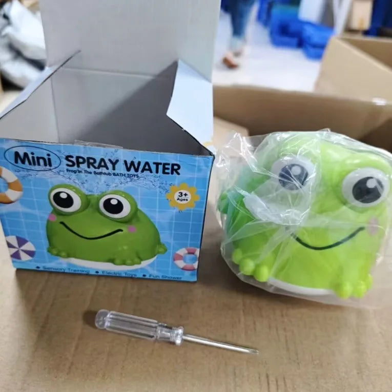 Auto Sensing LED Frog Bath Toy USB Rechargeable Water Spray Play Toy for Kids Baby Shower Gift