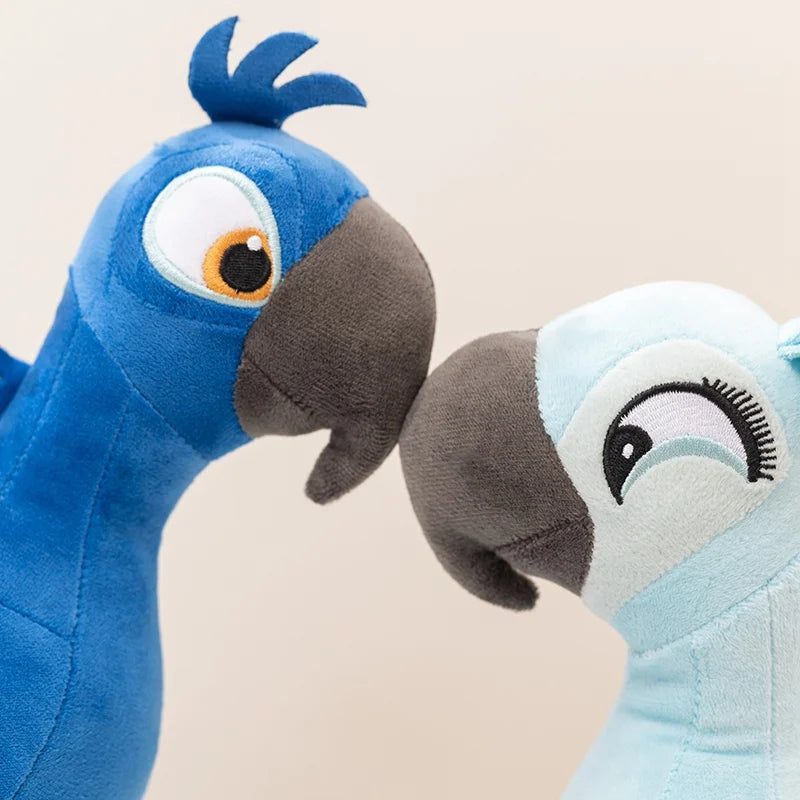 2026 High Quality 1pc 35cm Cartoon Blue Parrot Plush Toy Blu & Jewel Bird Doll Soft Stuffed Animal Cute Christmas Gift For Kids