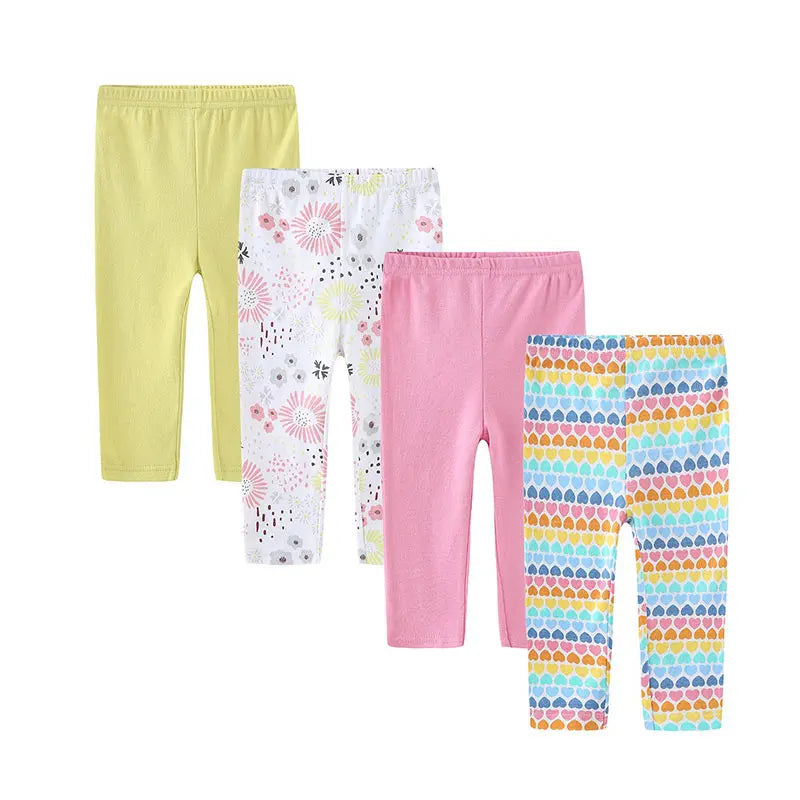kiddiezoom 4 PCS/Lot  Four Seasons Unisex Newborn Baby Boy Girl Pants 100%Cotton Soft Baby trousers