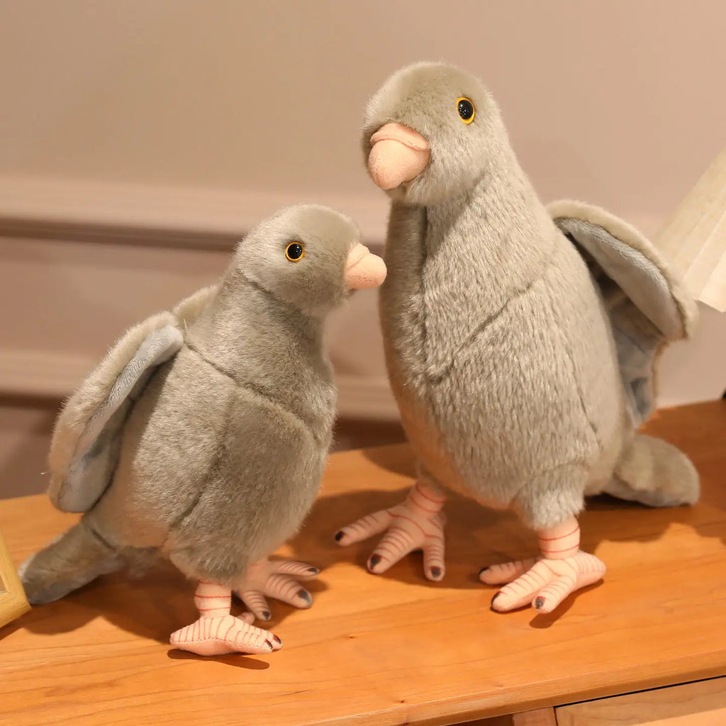 Grey White Simulation Pigeon Plush Toy Peace Dove Stuffed Animal Doll for Kids Home Decor And Photography Props