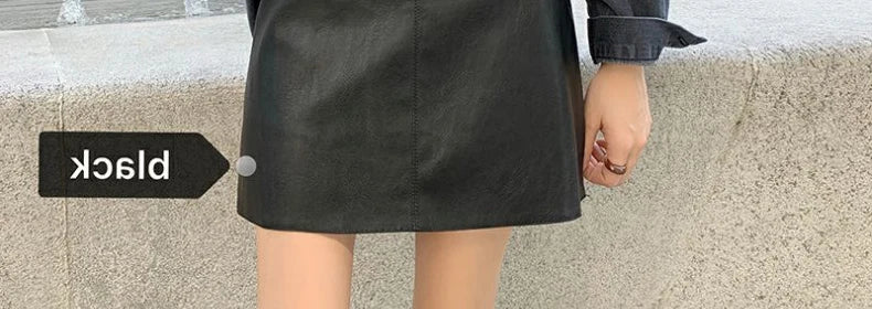Pretty Maternity Autumn Skirts Vintage High Waist Pregnant Woman Slim Belly Skirts Elegant Pregnancy A-line Pu Leather Skirt