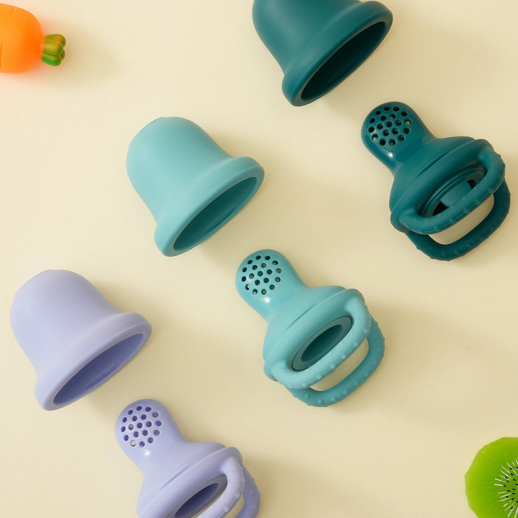 Color Kids 1PCS Silicone Baby Feeding Spoon & Juice Extractor Toddler Pacifier Teether Toy Pure Color BPA-Free Baby Feeding