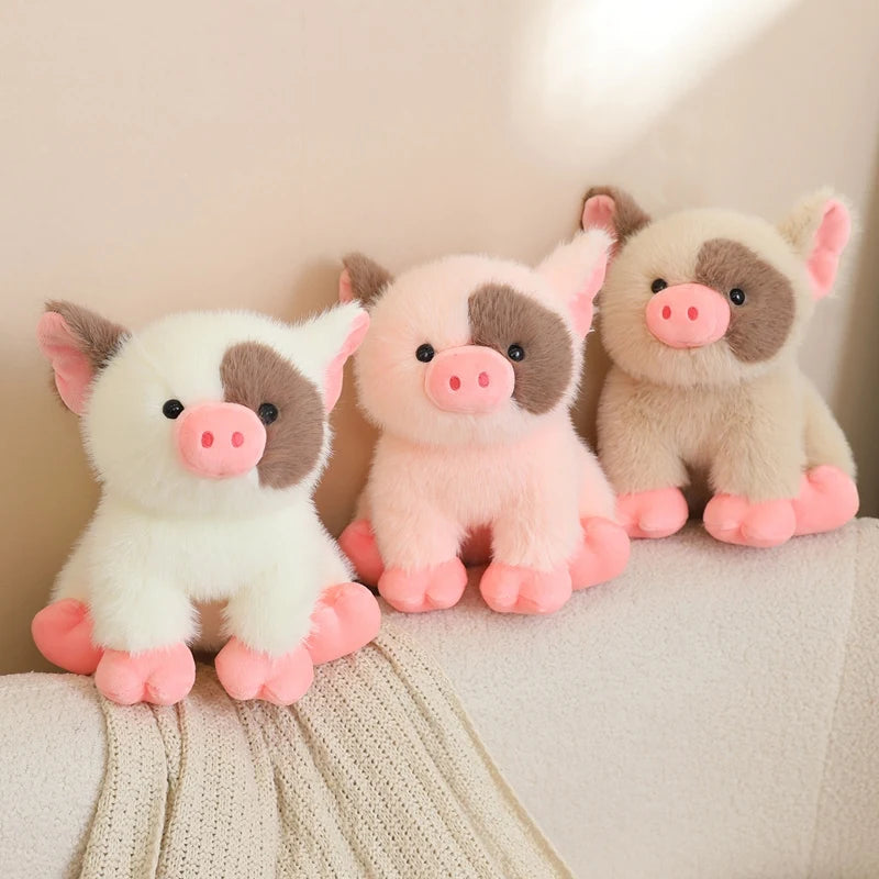 Cute Sitting Animals miniature fragrant pig Cat Soft Plush Dolls Stuffed Lifelike piglet Plushie Baby Toys Gifts For Children