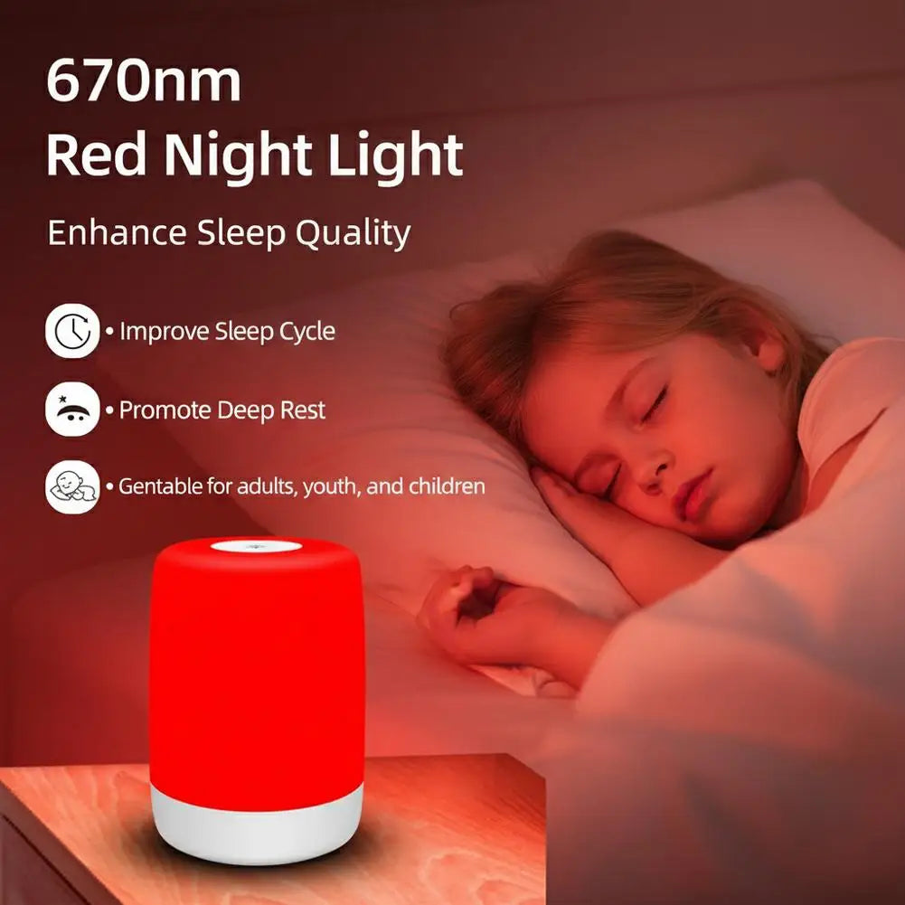 670nm Red Light Night Light Sleeping No Blue Melatonin Rechargeable Brightness Sleep Lamp Portable Eye-care Lamp