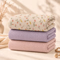 3PCS Baby Muslin Wrap Blankets Soft Breathable Double Layer Gauze Swaddle Blanket Bath Towel for Newborns
