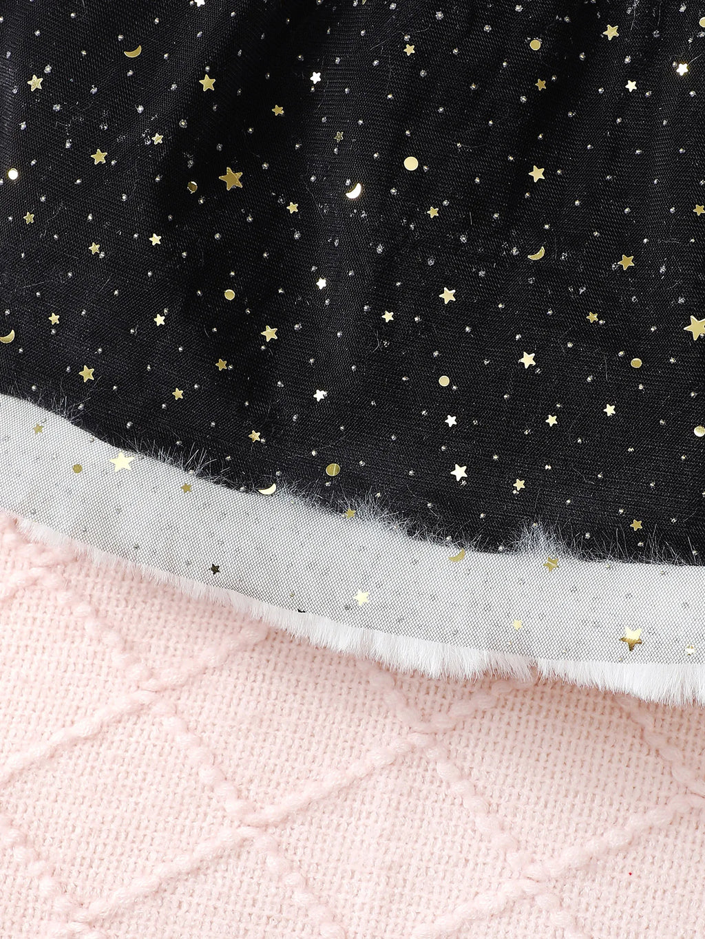 4-7 Year Children Girls Dress Round neck Satin Stars Tulle Ceremonial Dress for Girls' Spring  Autumn Fashion Party Dress