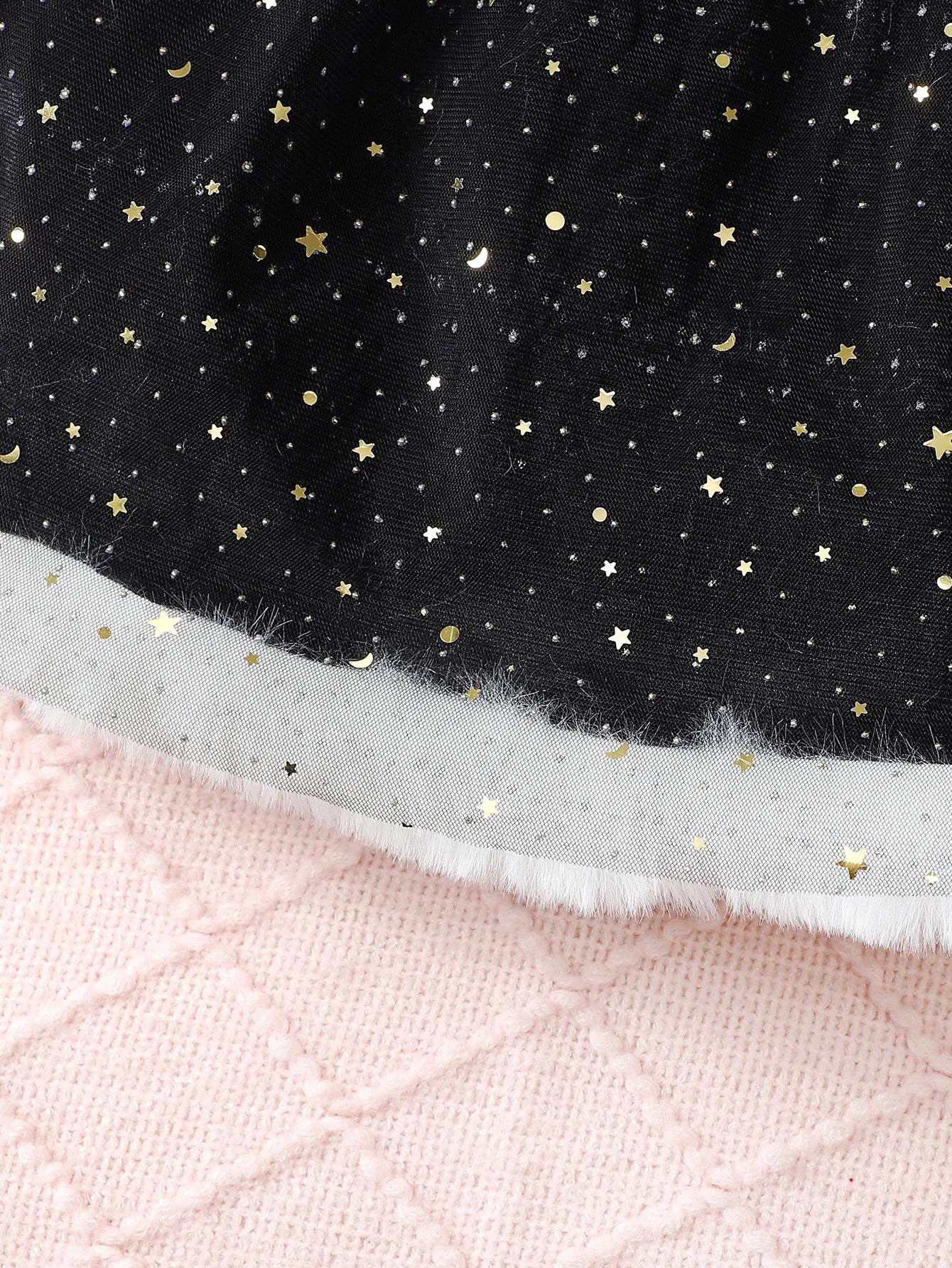 4-7 Year Children Girls Dress Round neck Satin Stars Tulle Ceremonial Dress for Girls' Spring  Autumn Fashion Party Dress