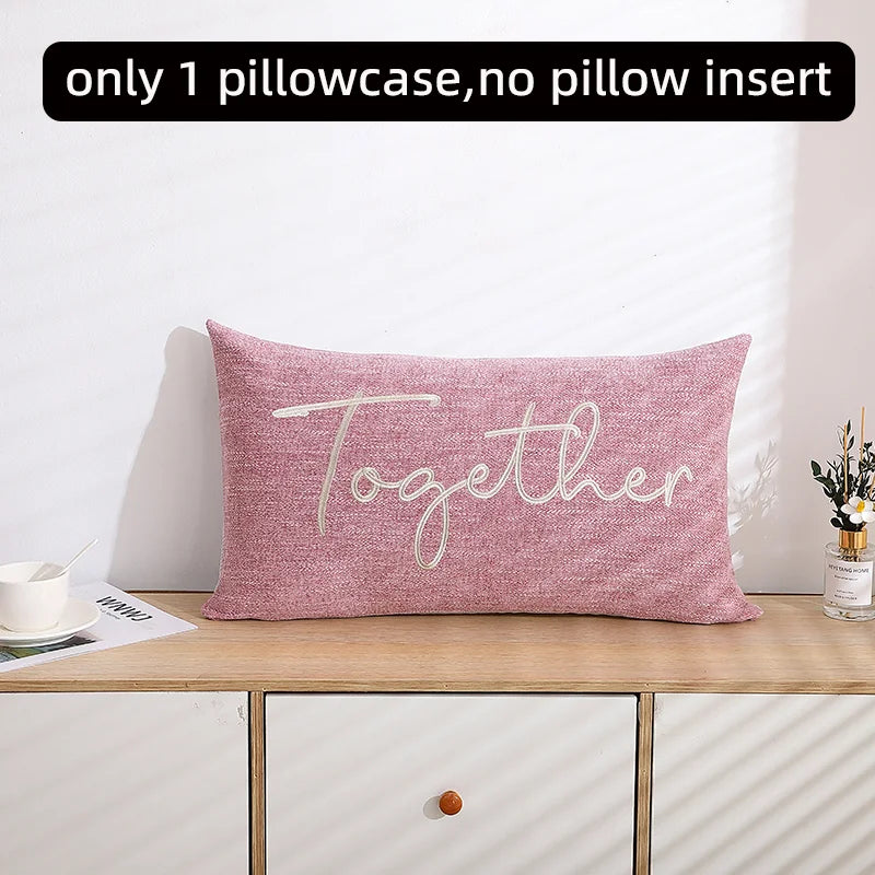 1 Pillow Set Pillowcase 35x60cm Embroidered With Hidden Zipper Decorative Cover For Bedroom