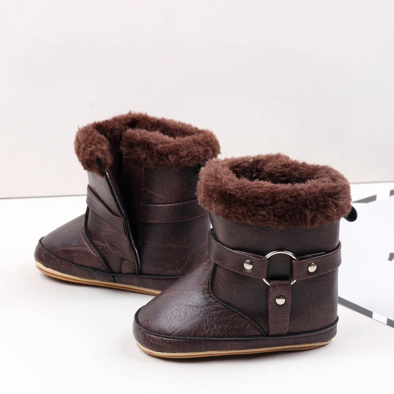 Hot Selling Winter Baby Boy And Girl Pre Walking Toddler Shoes Fashion Design Fleece-lined For 0-18M Baby Winter Cotton Boots