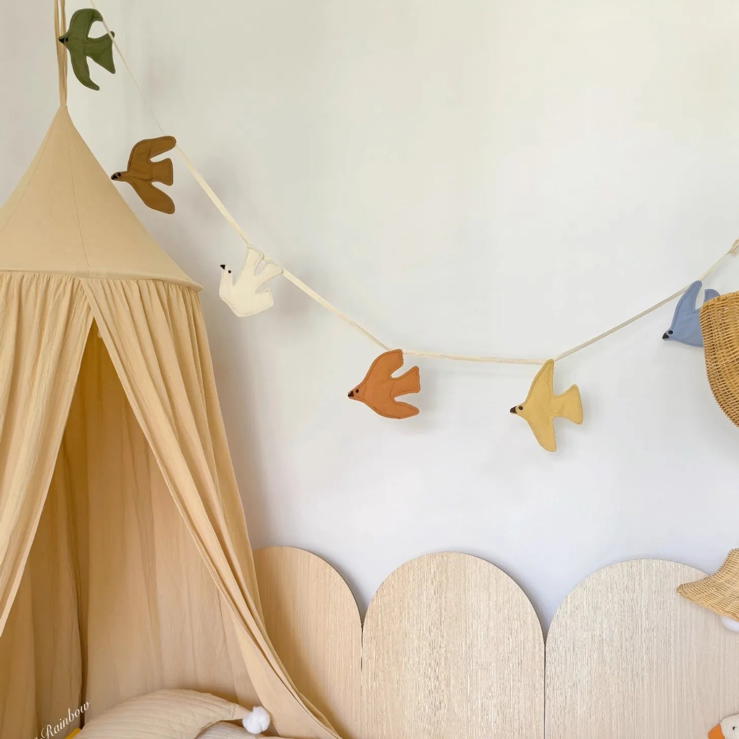 Nordic Fabric Bird Hanging Ornaments - Colorful Wall Decor.