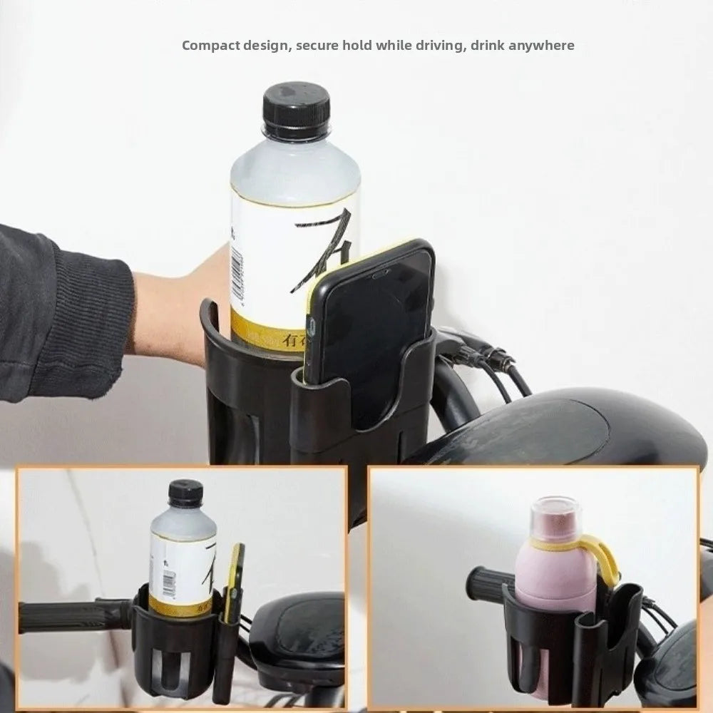 Quick Release Stroller Water Cup Holder with Phone Holder Detachable Stroller Water Bottle Organizer Adjustable 2-in-1 Design
