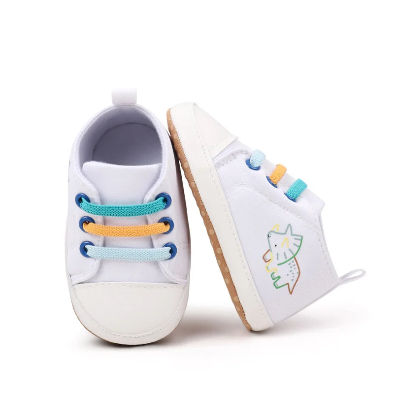 Hoting Selling Spring and Autumn Baby Boys and Girls Canvas TPR Anti Slip Cute Cartoon Printing High Quaity Soft Cotton