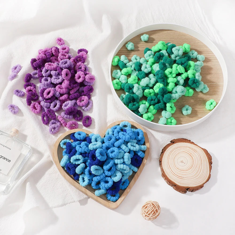 100Pcs Children Elastic Hair Bands Girls Colorful Hair Ties Ponytail Holder Rubber Bands Mini Scrunchie Kids Hair Accessories