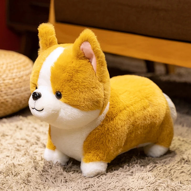 Hot Lifelike Corgi Dog Plush Toy Stuffed Animal Cute Simulation Puppy Inu Fluffy Appease Baby Doll Gift for Children Birthday