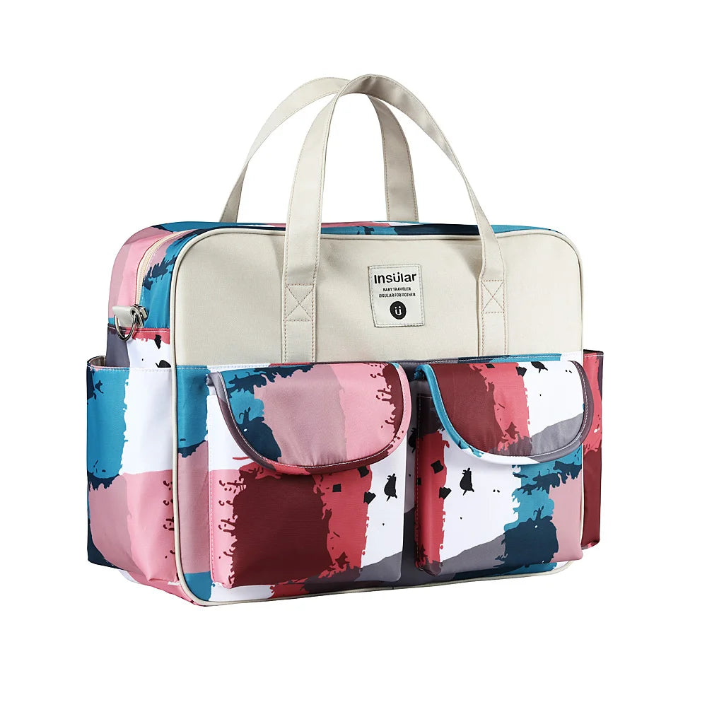 Insular Baby Diaper Bags Large Capacity Mommy Travel Shoulder Bag Waterproof Baby Nappy Bag Portable Stroller Bag For Baby Care